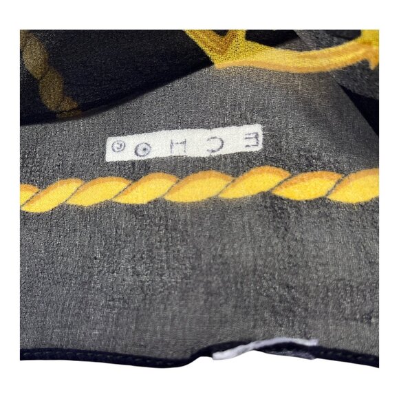 Echo Sheer Chiffon Scarf – Nautical Anchors & Rope Chain Print - Picture 4 of 4